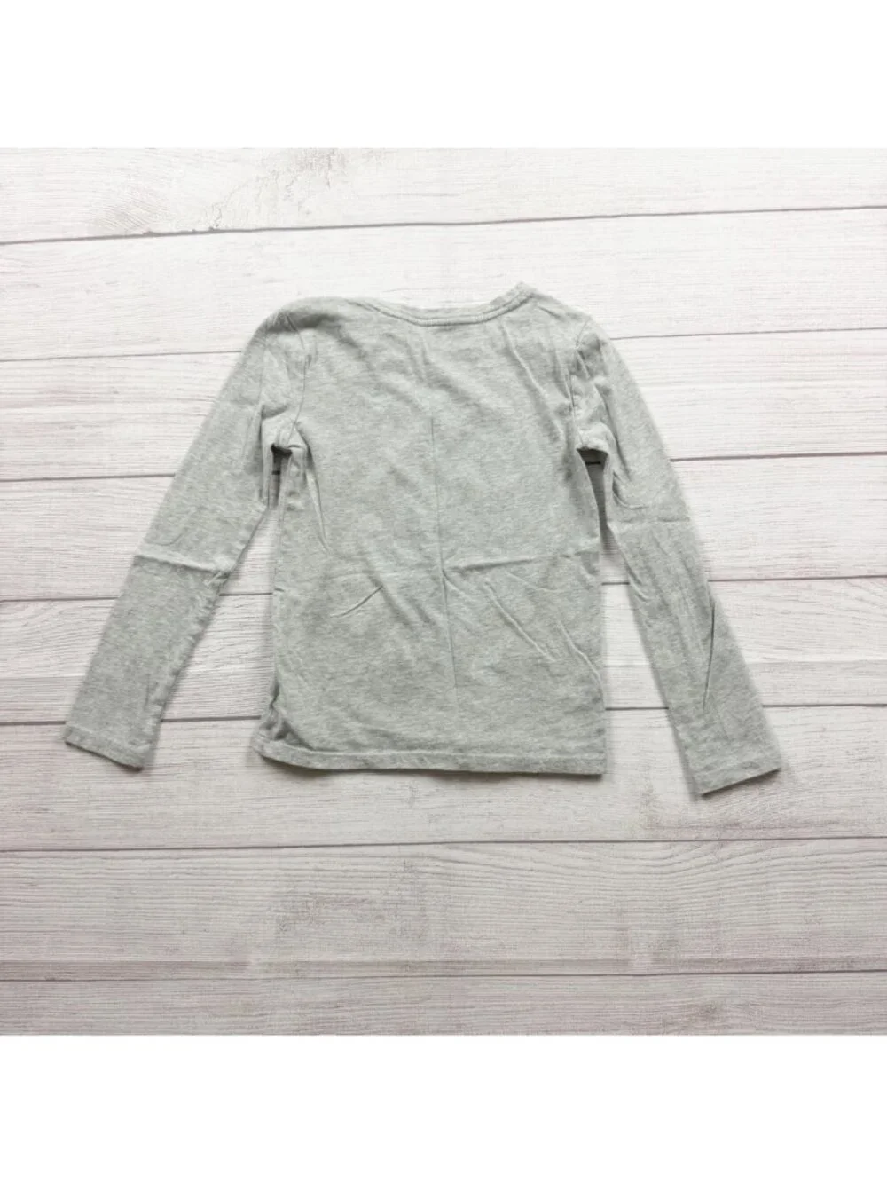 Gap Kids Girls Long Sleeve Gray Tee Ballerina Butterfly Graphic S 6-7